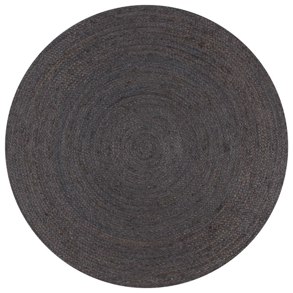 vidaXL Handmade Jute Round Rug 90 cm Dark Grey