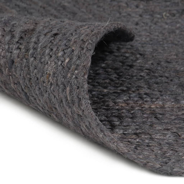 vidaXL Handmade Jute Round Rug 90 cm Dark Grey