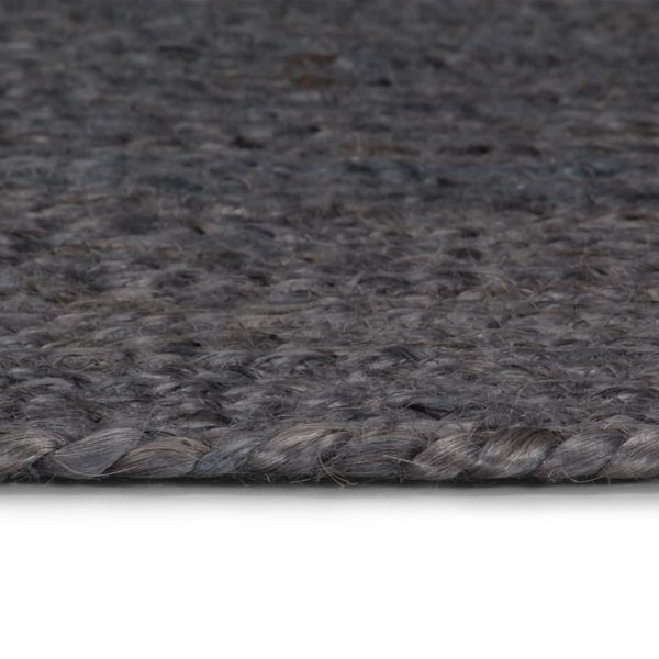 vidaXL Handmade Jute Round Rug 90 cm Dark Grey