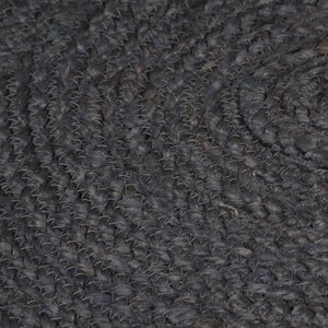 vidaXL Handmade Jute Round Rug 90 cm Dark Grey