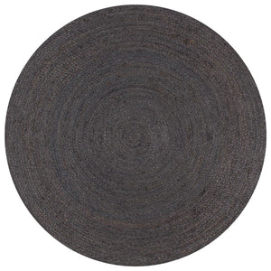 vidaXL Hand-Braided Jute Rug Round 120 cm Dark Gray