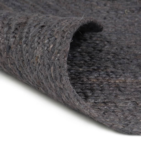 vidaXL Hand-Braided Jute Rug Round 120 cm Dark Gray