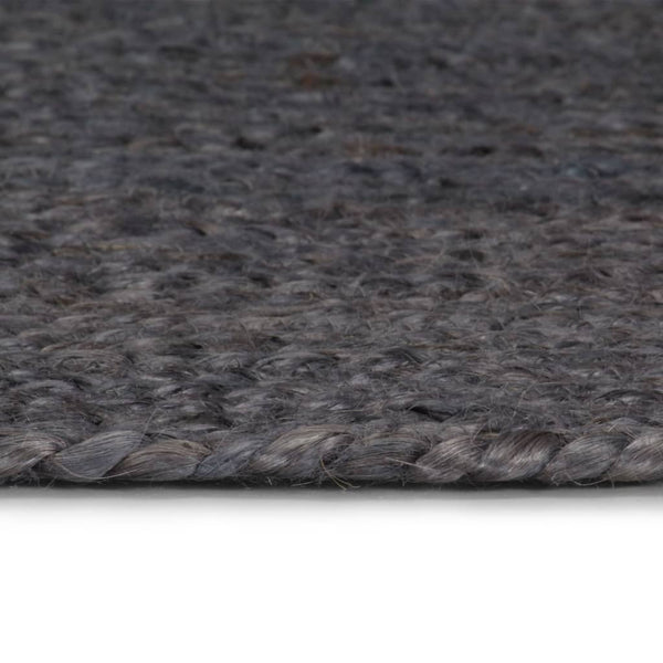 vidaXL Hand-Braided Jute Rug Round 120 cm Dark Gray