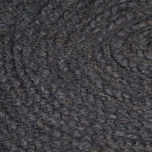 vidaXL Hand-Braided Jute Rug Round 120 cm Dark Gray