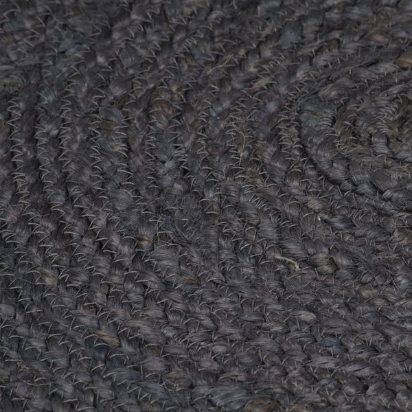 vidaXL Hand-Braided Jute Rug Round 120 cm Dark Gray