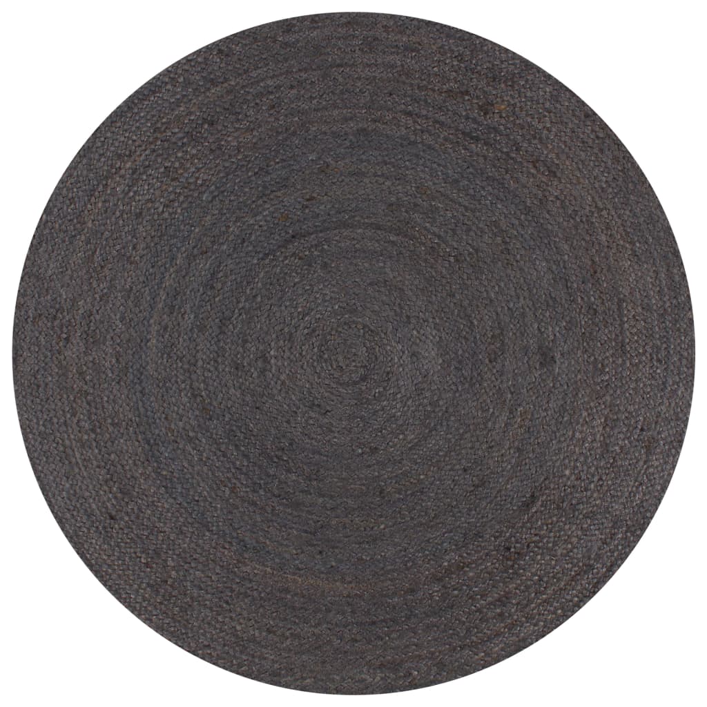vidaXL Handmade Jute Round Rug 150 cm Dark Grey