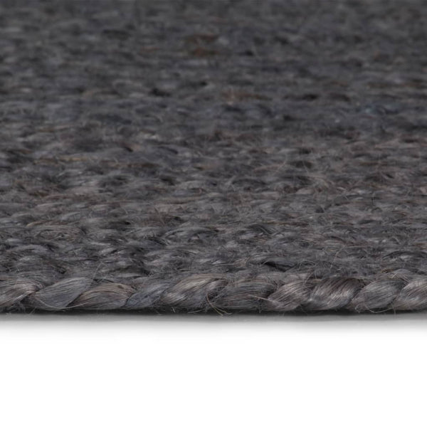 vidaXL Handmade Jute Round Rug 150 cm Dark Grey