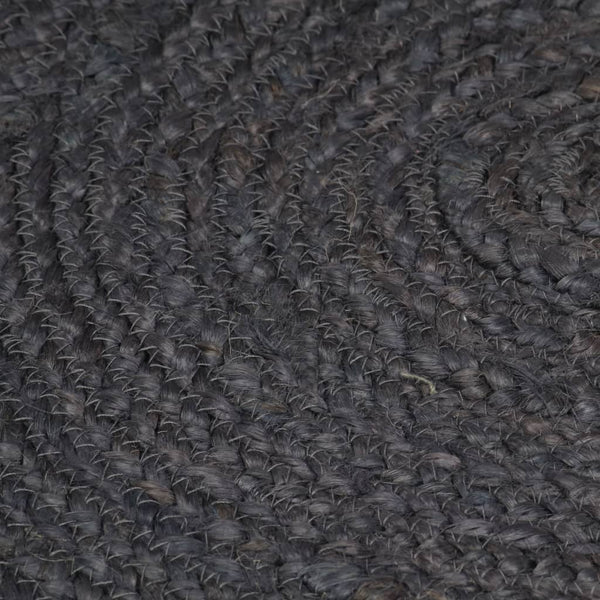 vidaXL Handmade Jute Round Rug 150 cm Dark Grey