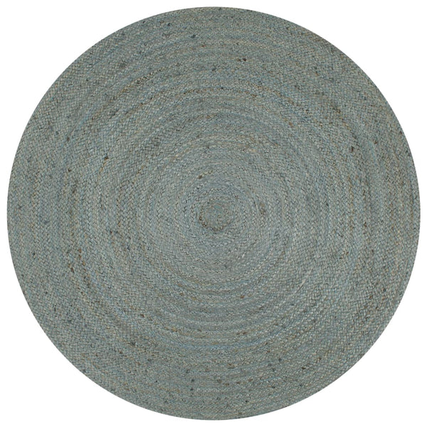 vidaXL Handmade Jute Rug Round 90 cm Olive Green