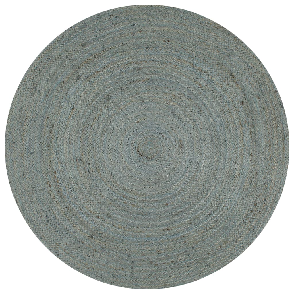 vidaXL Handmade Jute Round Rug 120 cm Olive Green