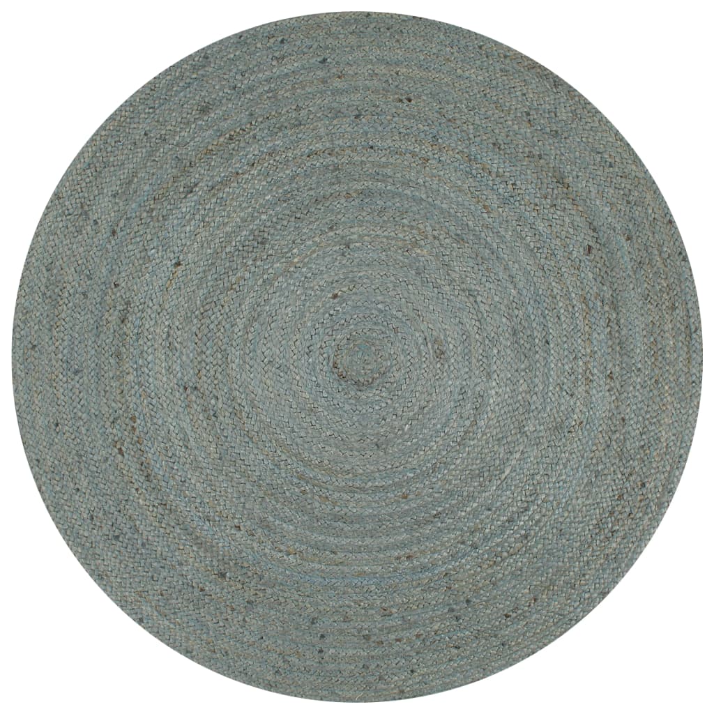 vidaXL Handmade Jute Round Rug 150 cm Olive Green