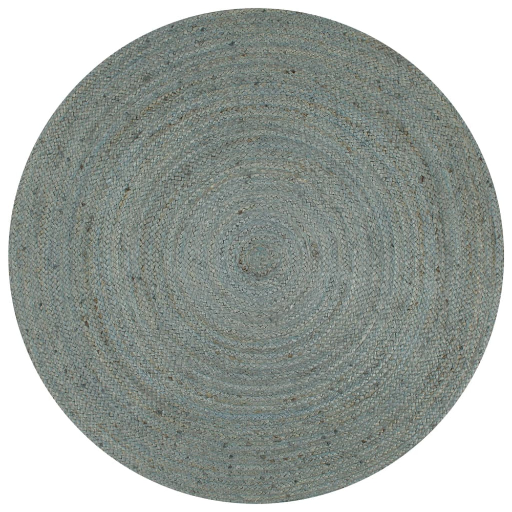 vidaXL Handmade Jute Round Rug 150 cm Olive Green