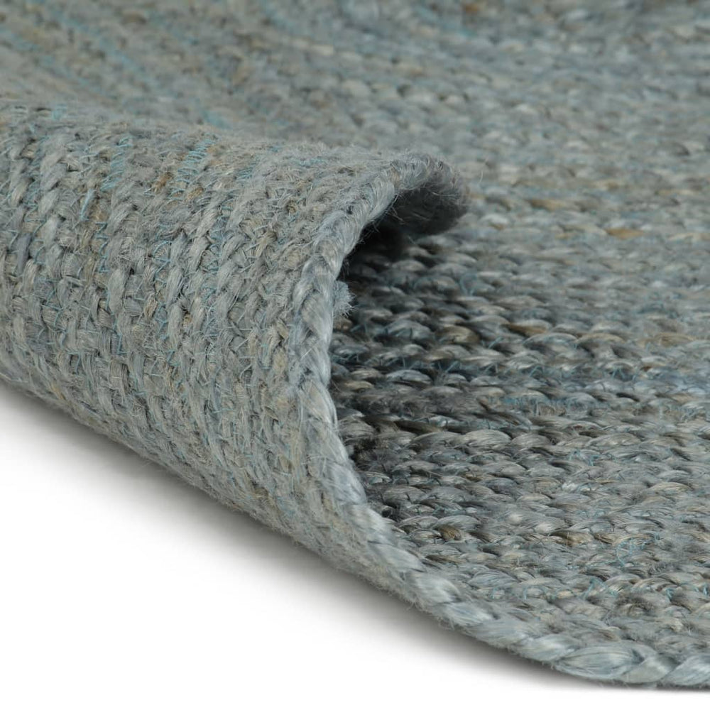 vidaXL Handmade Jute Round Rug 150 cm Olive Green
