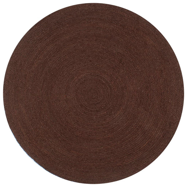 vidaXL Handmade Jute Round Rug 90 cm Brown
