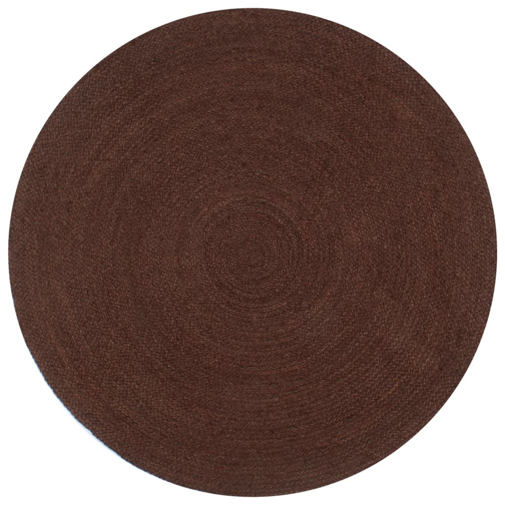 vidaXL Handmade Jute Round Rug 90 cm Brown