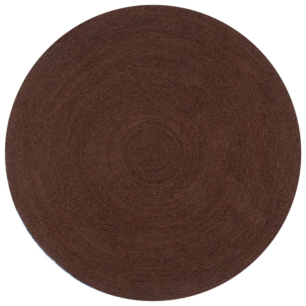 vidaXL Hand-Braided Jute Rug Round 150 cm Brown
