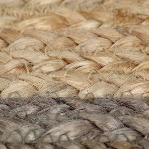 vidaXL Handmade Jute Rug with Grey Border 90 cm