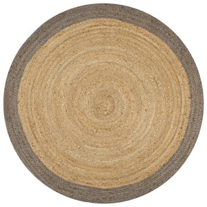 vidaXL Handmade Jute Rug with Grey Border 120 cm