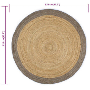 vidaXL Handmade Jute Rug with Grey Border 120 cm