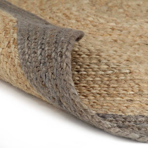 vidaXL Hand-Braided Jute Rug with Grey Border 150 cm