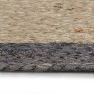 vidaXL Handmade Jute Rug with Dark Grey Border 90 cm