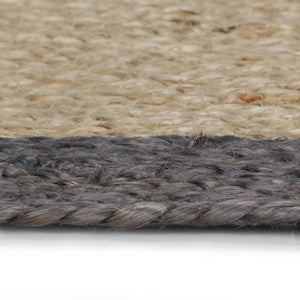 vidaXL Hand-Braided Jute Rug with Dark Grey Border 120 cm