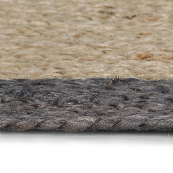 vidaXL Hand-Braided Jute Rug with Dark Grey Border 120 cm