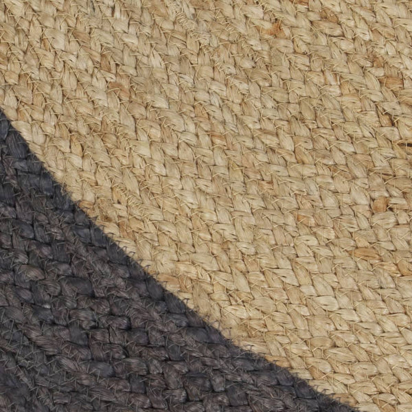 vidaXL Hand-Braided Jute Rug with Dark Grey Border 120 cm