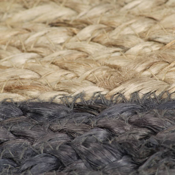 vidaXL Hand-Braided Jute Rug with Dark Grey Border 120 cm