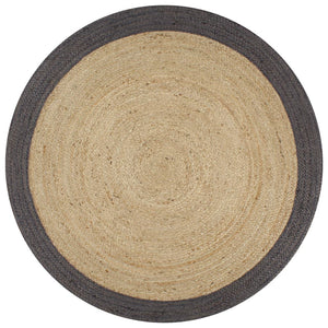 vidaXL Hand-Braided Jute Rug with Dark Grey Border 150 cm
