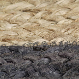 vidaXL Hand-Braided Jute Rug with Dark Grey Border 150 cm