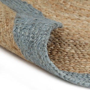 vidaXL Handmade Jute Rug with Olive Green Border 90 cm