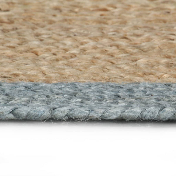 vidaXL Handmade Jute Rug with Olive Green Border 90 cm