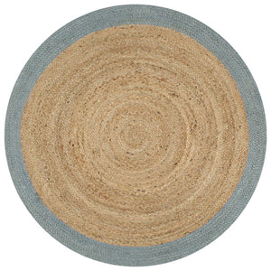 vidaXL Handmade Jute Rug with Olive Green Border 120 cm