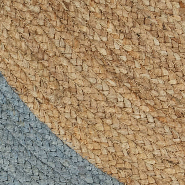 vidaXL Handmade Jute Rug with Olive Green Border 120 cm