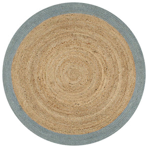 vidaXL Handmade Jute Rug with Olive Green Border 150 cm