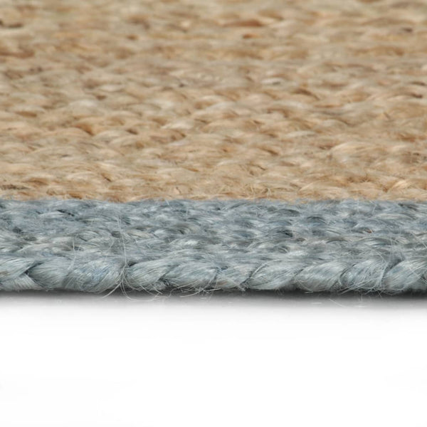 vidaXL Handmade Jute Rug with Olive Green Border 150 cm