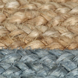 vidaXL Handmade Jute Rug with Olive Green Border 150 cm