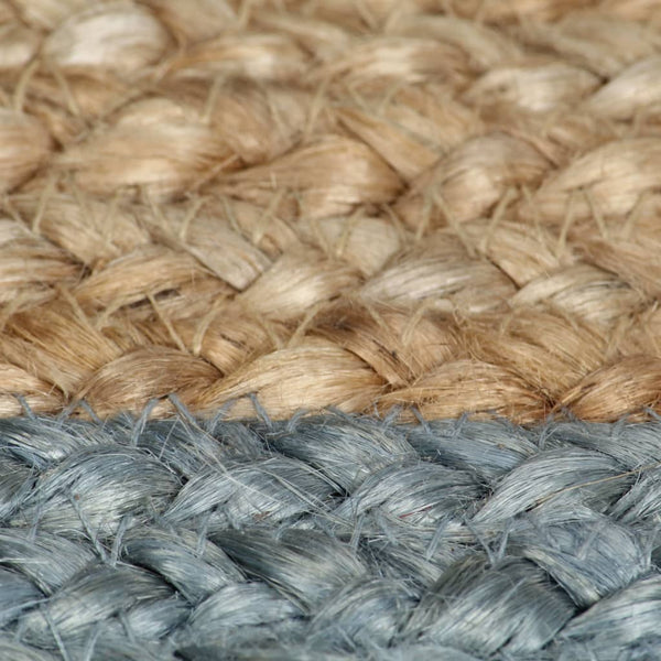 vidaXL Handmade Jute Rug with Olive Green Border 150 cm
