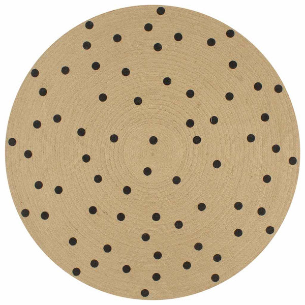 vidaXL Handmade Jute Rug with Dot Pattern 90 cm