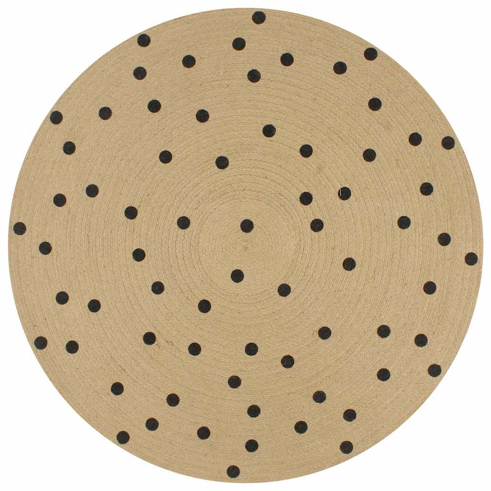 vidaXL Handmade Jute Rug with Dot Pattern 90 cm