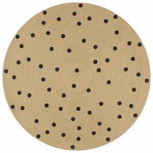 vidaXL Handmade Jute Rug with Dot Pattern 90 cm