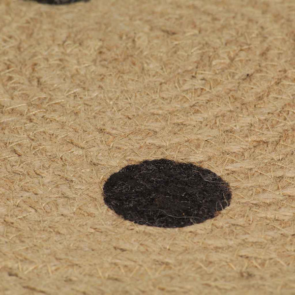 vidaXL Handmade Jute Rug with Dot Pattern 90 cm