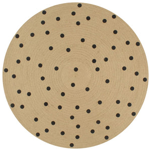 vidaXL Handmade Jute Rug with Dot Pattern 120 cm