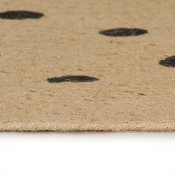 vidaXL Handmade Jute Rug with Dot Pattern 120 cm