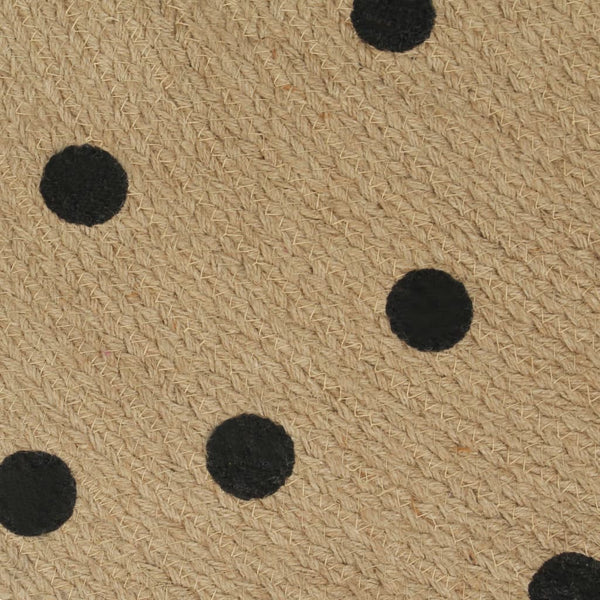 vidaXL Handmade Jute Rug with Dot Pattern 120 cm
