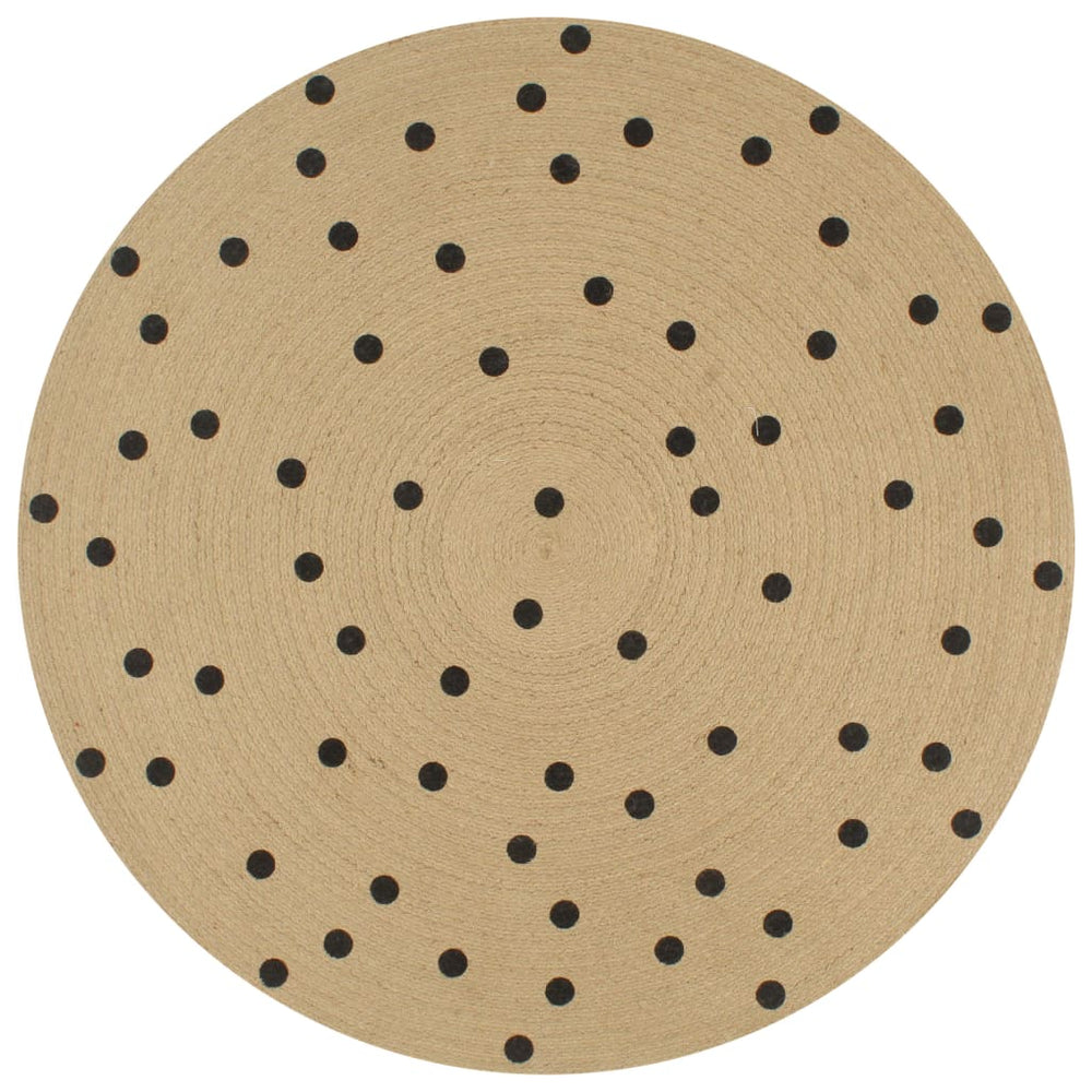vidaXL Handmade Jute Rug with Dot Pattern 150 cm