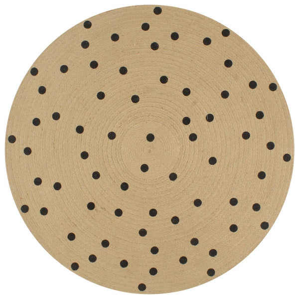 vidaXL Handmade Jute Rug with Dot Pattern 150 cm