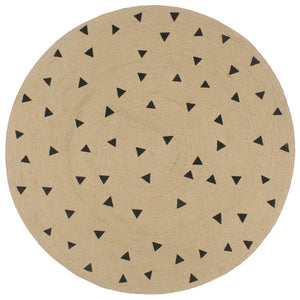 vidaXL Hand-Braided Jute Rug with Triangle Pattern 90 cm