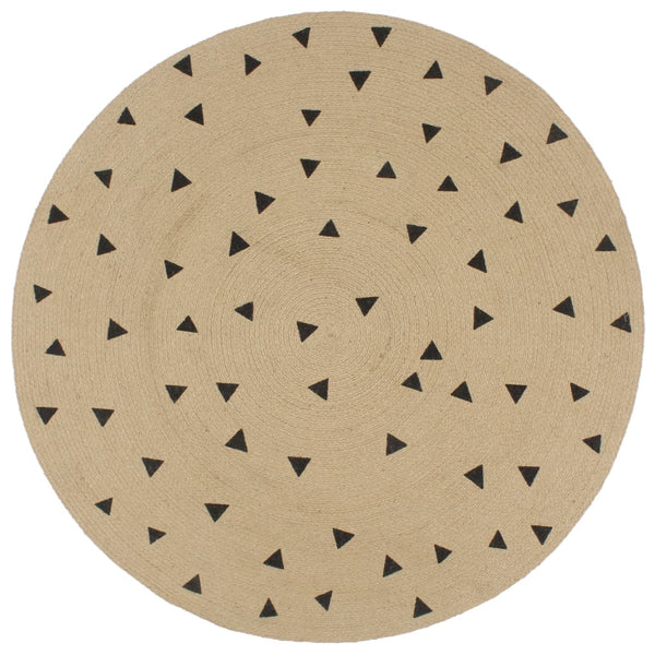 vidaXL Hand-Braided Jute Rug with Triangle Pattern 90 cm